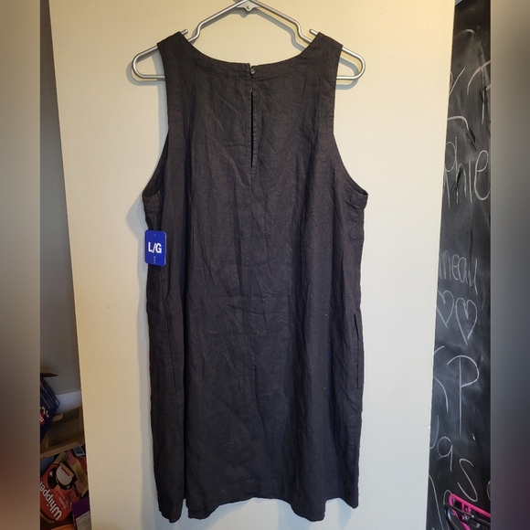 Banana Republic Black Sleeveless Midi Dress, Size Large - Picture 2 of 4